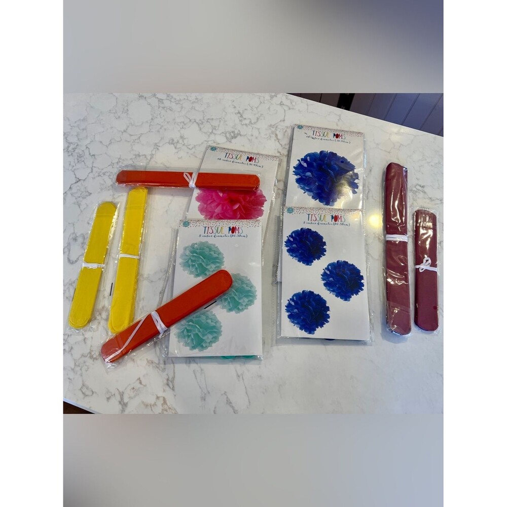 Target Tissue Pom Poms - Blue, Pink, Yellow, Orange, Teal, Burgundy